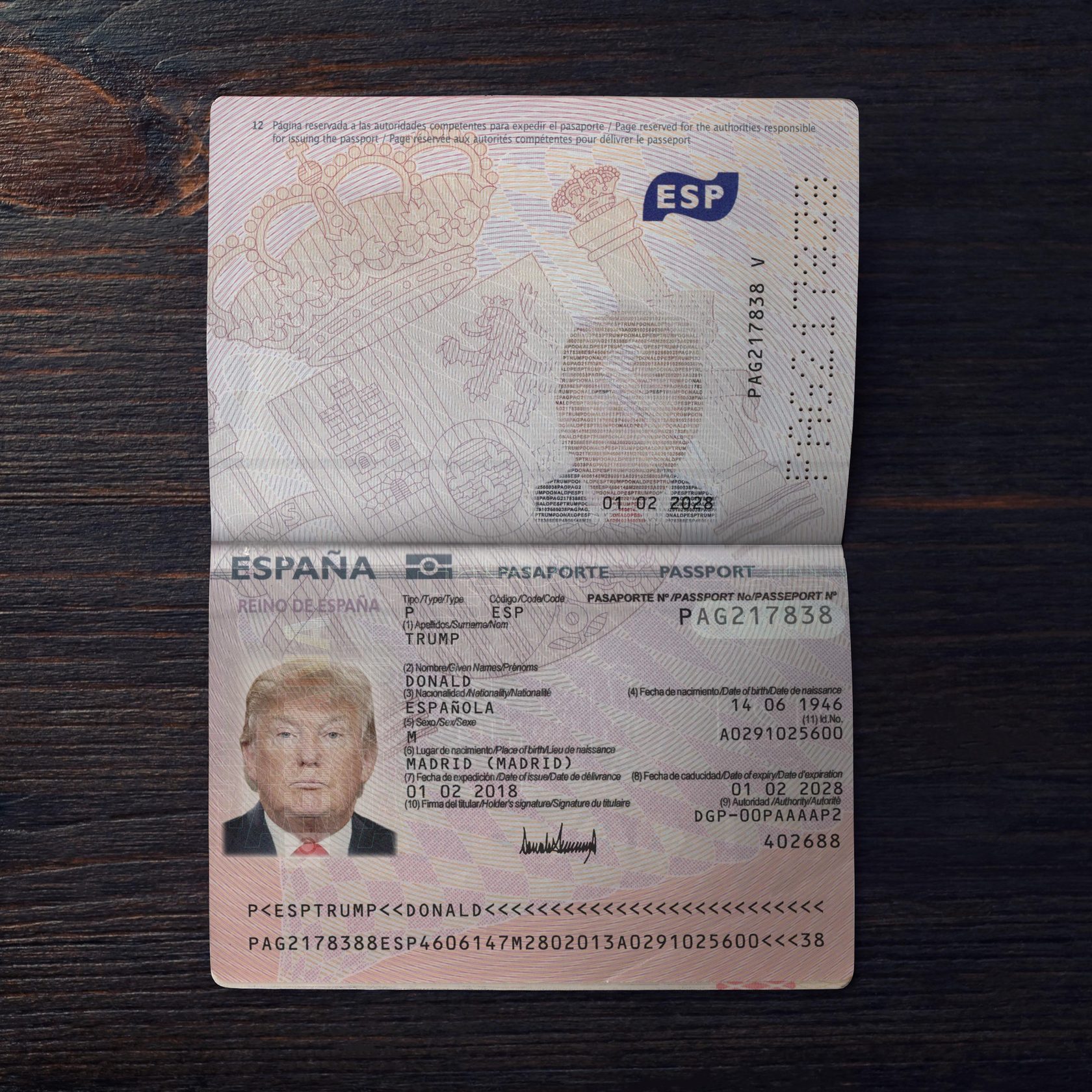 لایه باز پاسپورت اسپانیا